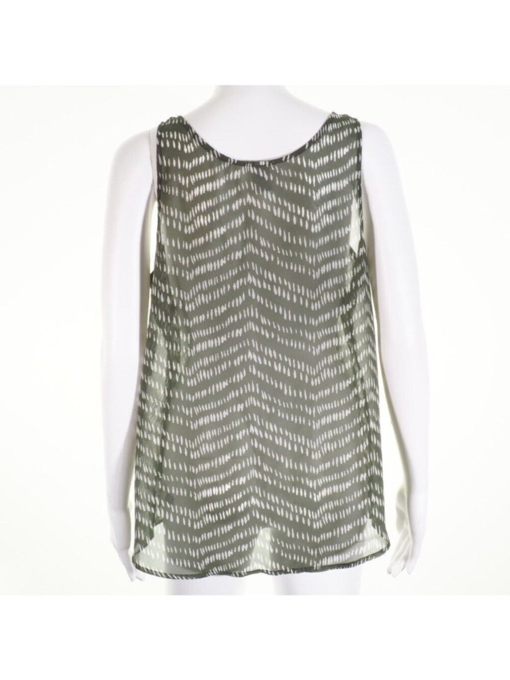 Old Navy Womens Large Tunic Tank Green & White Sleeveless Sheer - Picture 6 of 9
